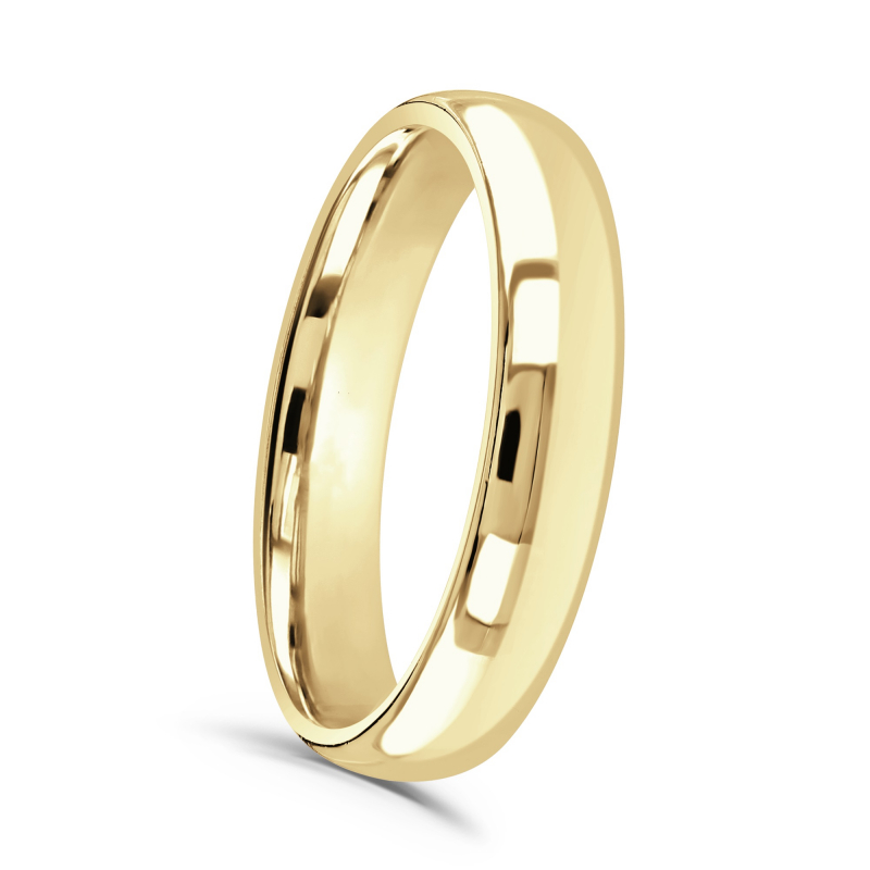 Ladies 4mm Titanium Ring With CZ Stone – Hand Engraved Court Shaped Wedding Band (Elma Jewellery)