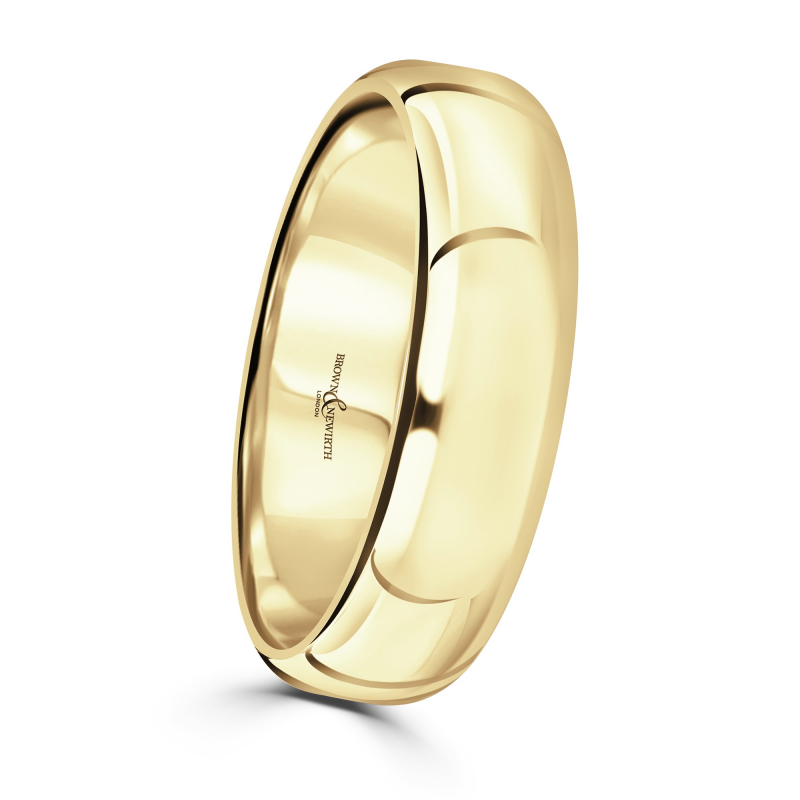 6mm Rounded Edge Plain Wedding Ring Smooch Rings