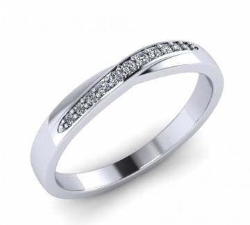 9ct White Gold Diamond Set Wedding Ring