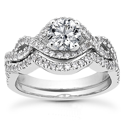 Platinum Engagement and Wedding Ring Set