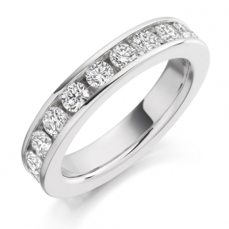 14ct White Gold Fully Set Brilliant Cut Wedding Ring