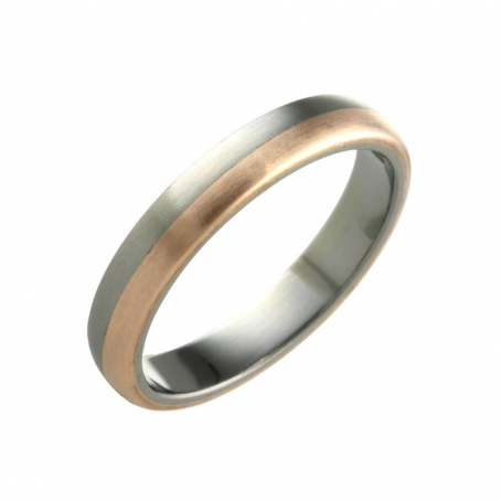 Titanium and Rose Gold Wedding Ring