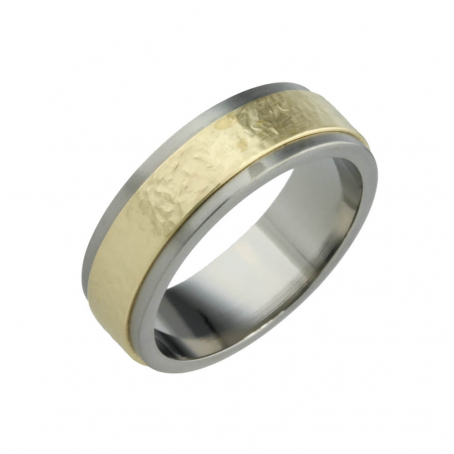 Titanium and Yellow Gold Wedding Ring