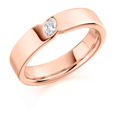 18ct Rose Gold Marquise Diamond Wedding Ring