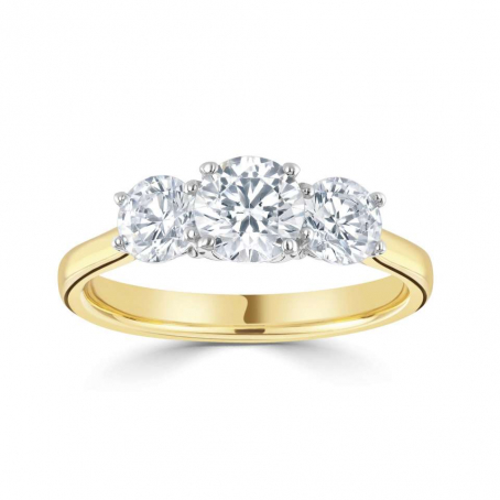 18ct Yellow and White Gold Three Stone Trilogy Ring