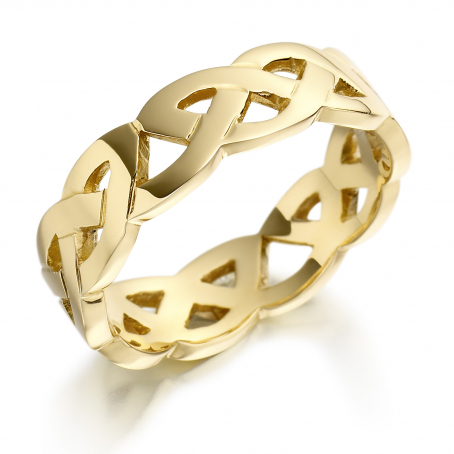18ct Yellow Gold Celtic Knot Style Wedding Ring