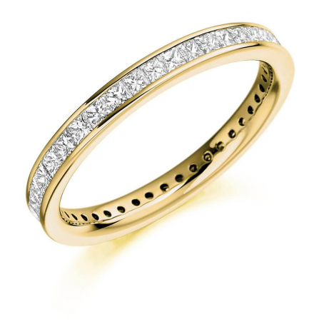 18ct Yellow Gold Fully Set Princess Cut Wedding Ring