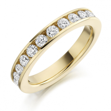 18ct Yellow Gold Fully Set Round Diamond Wedding Ring