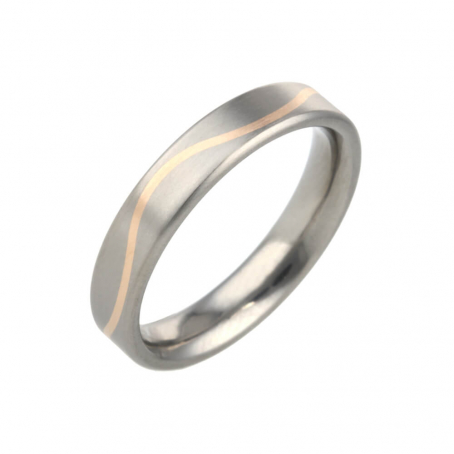 Titanium and Rose Gold Wedding Ring