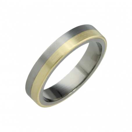 Titanium and Yellow Gold Wedding Ring