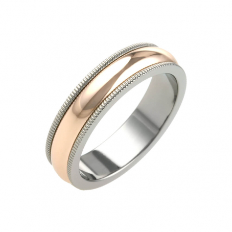 Titanium and Rose Gold Wedding Ring