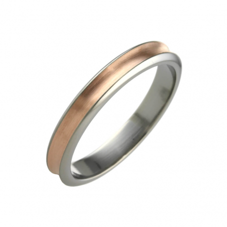 Titanium and Rose Gold Wedding Ring