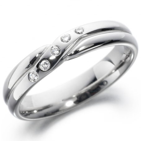 9ct White Gold Diamond Wedding Ring