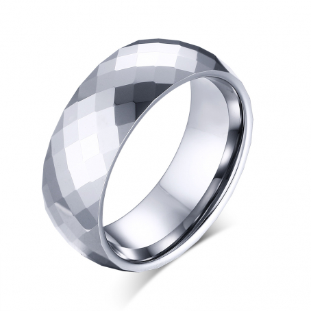 Mens Tungsten Patterned Wedding Ring