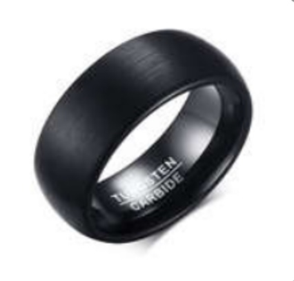 Black Wedding Ring in Tungsten