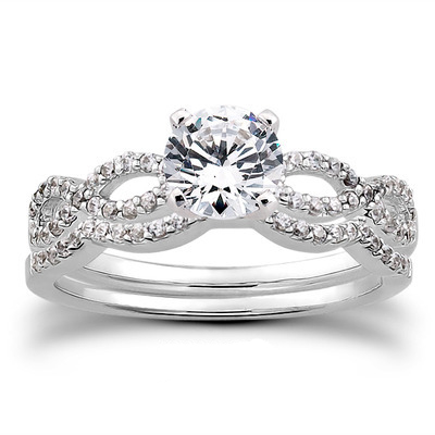 Palladium Diamond Set Wedding and Engagement Ring Set