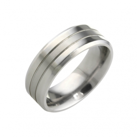 Titanium Patterned Wedding Ring