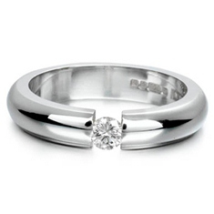 18ct White Gold Tension Set Diamond Wedding Ring