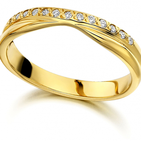 18ct Yellow Gold Diamond Wedding Ring