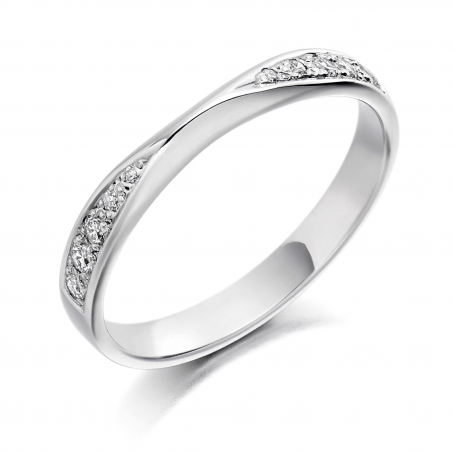 9ct White Gold Diamond Wedding Ring