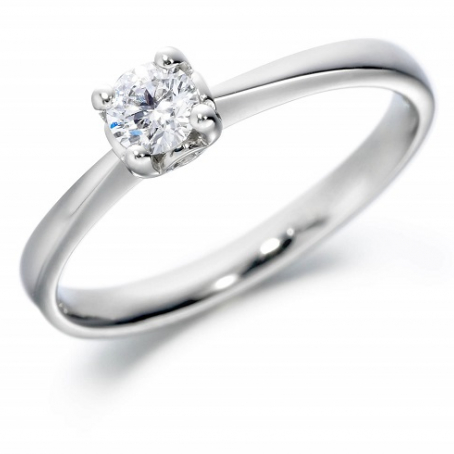 9ct White Gold Single Stone Brilliant Cut Engagement Ring
