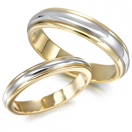 9ct Yellow and White Gold Two-Colour Matching Set