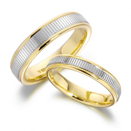 9ct Yellow and White Gold Two-Toned Wedding Rings