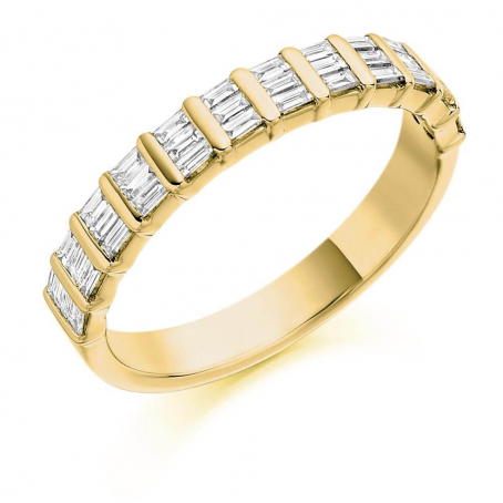 9ct Yellow Gold Baguette Cut Diamond Wedding Ring