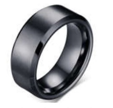 Black Polished 6mm wide Tungsten Wedding Ring