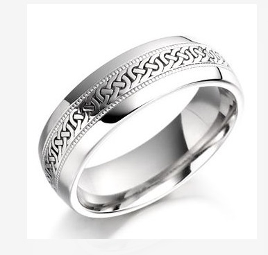 9ct White Gold Celtic Wedding Ring