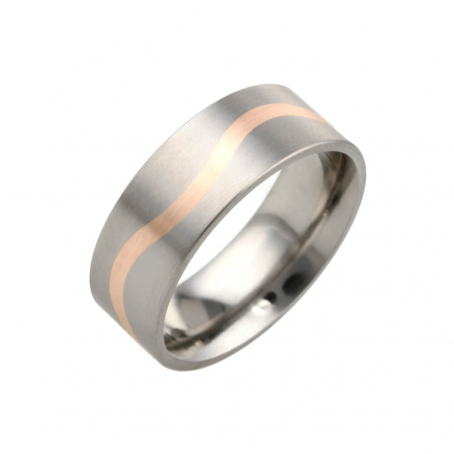 Titanium and Rose Gold Wedding Ring