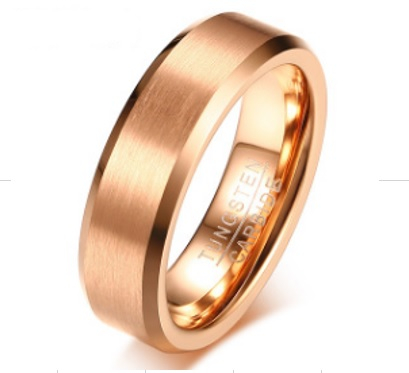Tungsten Rose Gold Plated Wedding Ring