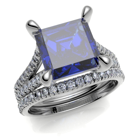 Platinum Diamond Set Curved to Fit Wedding Ring