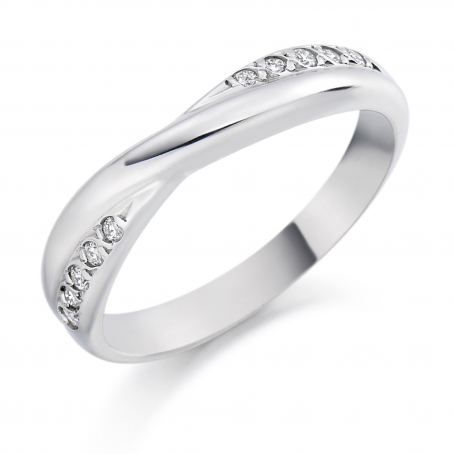 18ct White Gold Diamond Wedding Ring