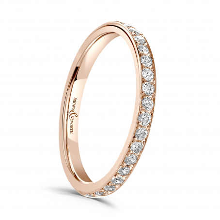 Diamond Grain Set Wedding Ring - Neveah