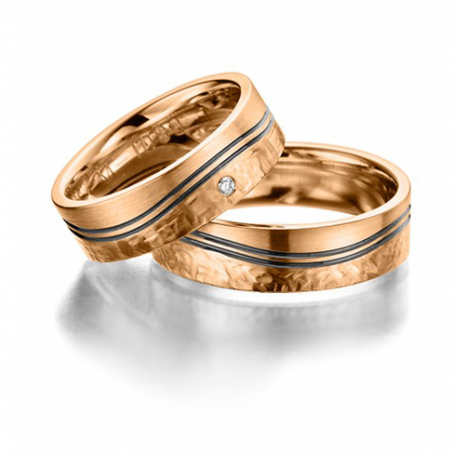 9ct Rose Gold Wedding Ring Matching Set
