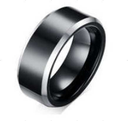 Black and White Tungsten Wedding Ring