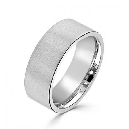 Flat Top Matt Finish Tungsten Wedding Ring