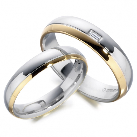 Ladies and Gents 9ct Two-Colour Gold Matching Set