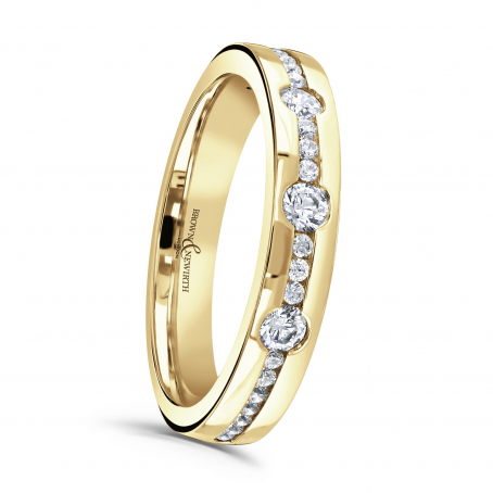 Ladies Yellow Gold Diamond Set Wedding Ring - Xanadu