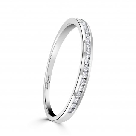 Narrow Diamond Set Wedding Ring - Arabella