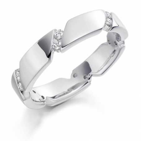 Palladium Full Set Diamond Wedding Ring