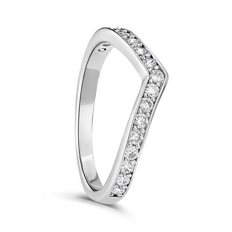 Palladium Wishbone Style Wedding Ring
