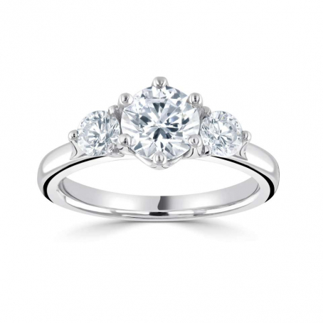 Platinum Brilliant Cut Diamond Trilogy Ring