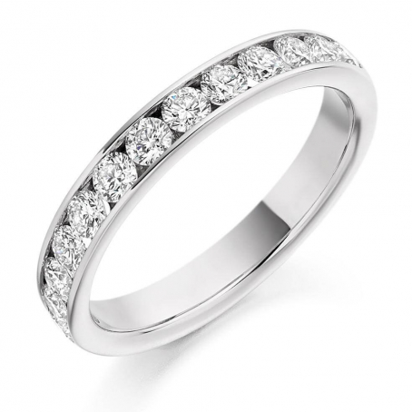 Platinum Channel Set Ladies Diamond Wedding Ring