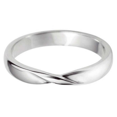 Platinum Plain Crossover Style Wedding Band