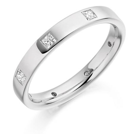 Platinum Princess Cut Diamond Wedding Ring
