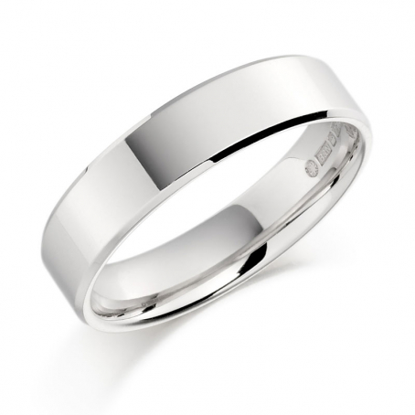 Platinum Slight Bevelled Edge Wedding Ring