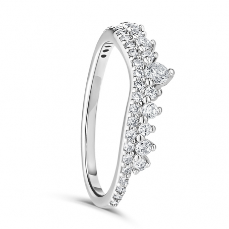 Platinum Tiara Style Shaped Wedding Ring to fit Engagement Ring