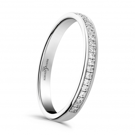 Single Row Grain Set Diamond Wedding Ring - Joy